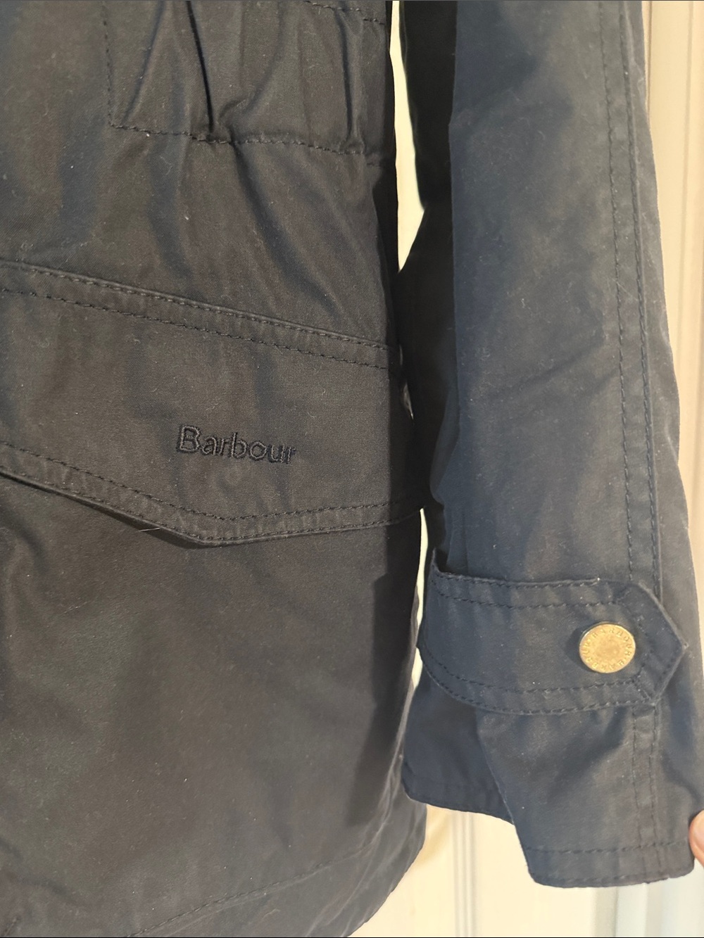 Barbour Women’s Navy Hooded Field Jacket (Una, Tartan Collection) - Picture 6 of 7